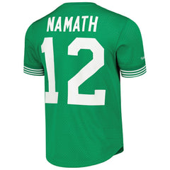 Joe Namath New York Jets Retired Player Name & Number Mesh Top - Kelly Green - Mitchell & Ness