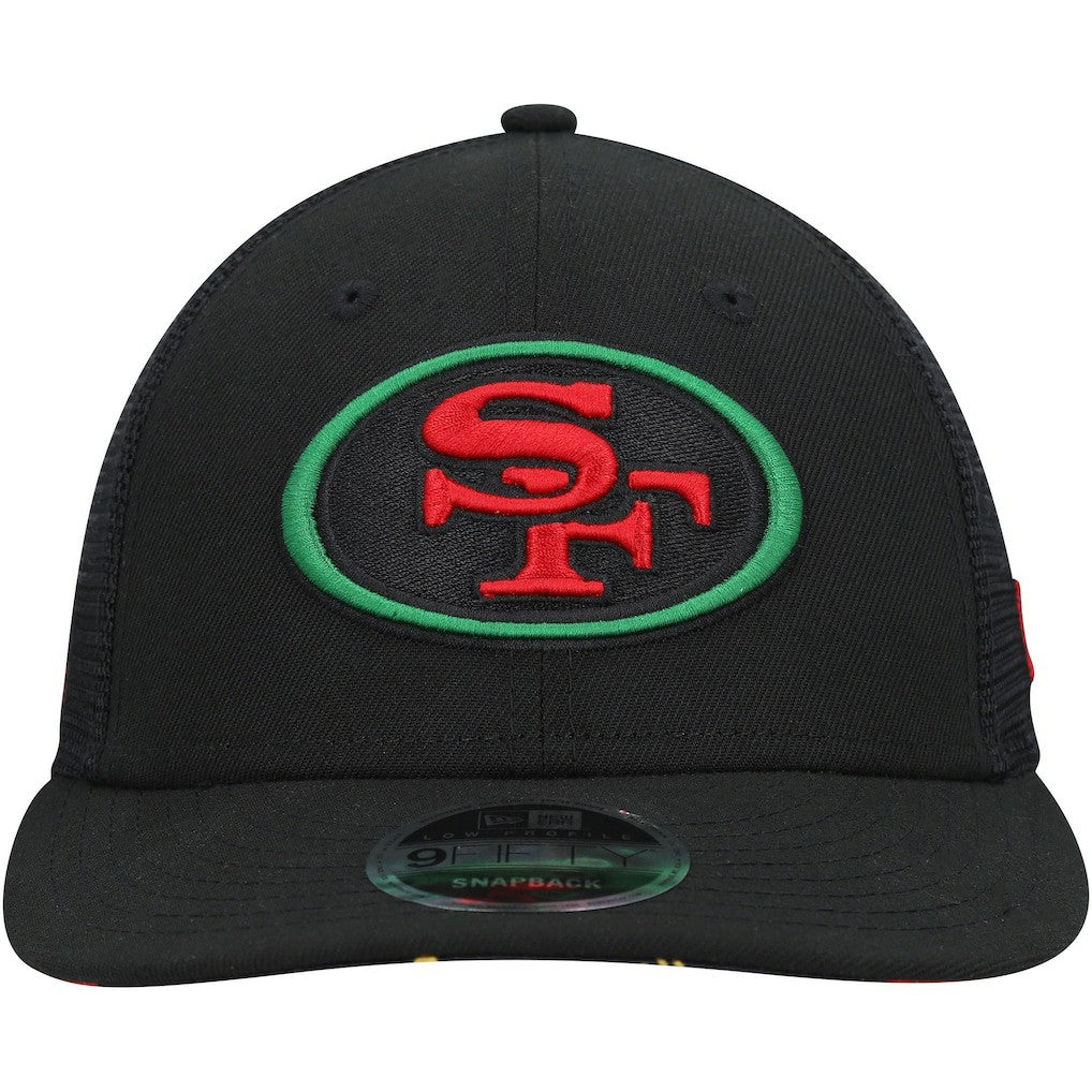 San Francisco 49ers New Era Black Excellence Collection Trucker Low Profile 9FIFTY Snapback Hat - Black - NFL