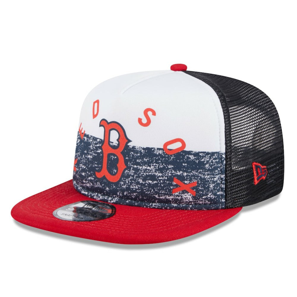 Boston Red Sox New Era Team Foam Front A-Frame Trucker 9FIFTY Snapback Hat Discount