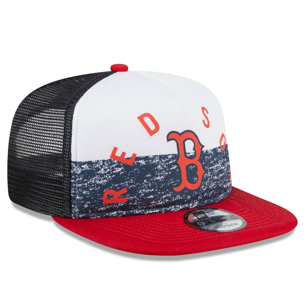 Boston Red Sox New Era Team Foam Front A-Frame Trucker 9FIFTY Snapback Hat Discount