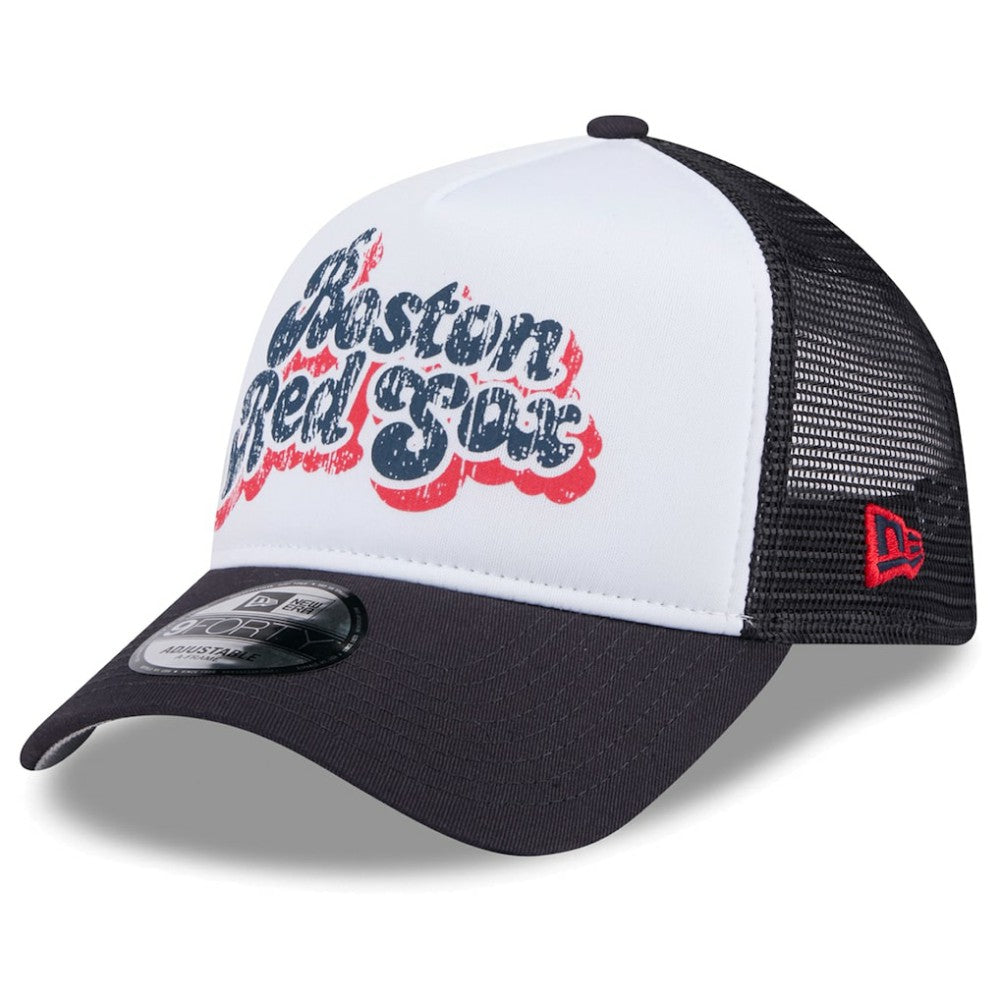 Boston Red Sox New Era Women's Throwback Team Foam Front A-Frame Trucker 9FORTY Adjustable Hat for sale