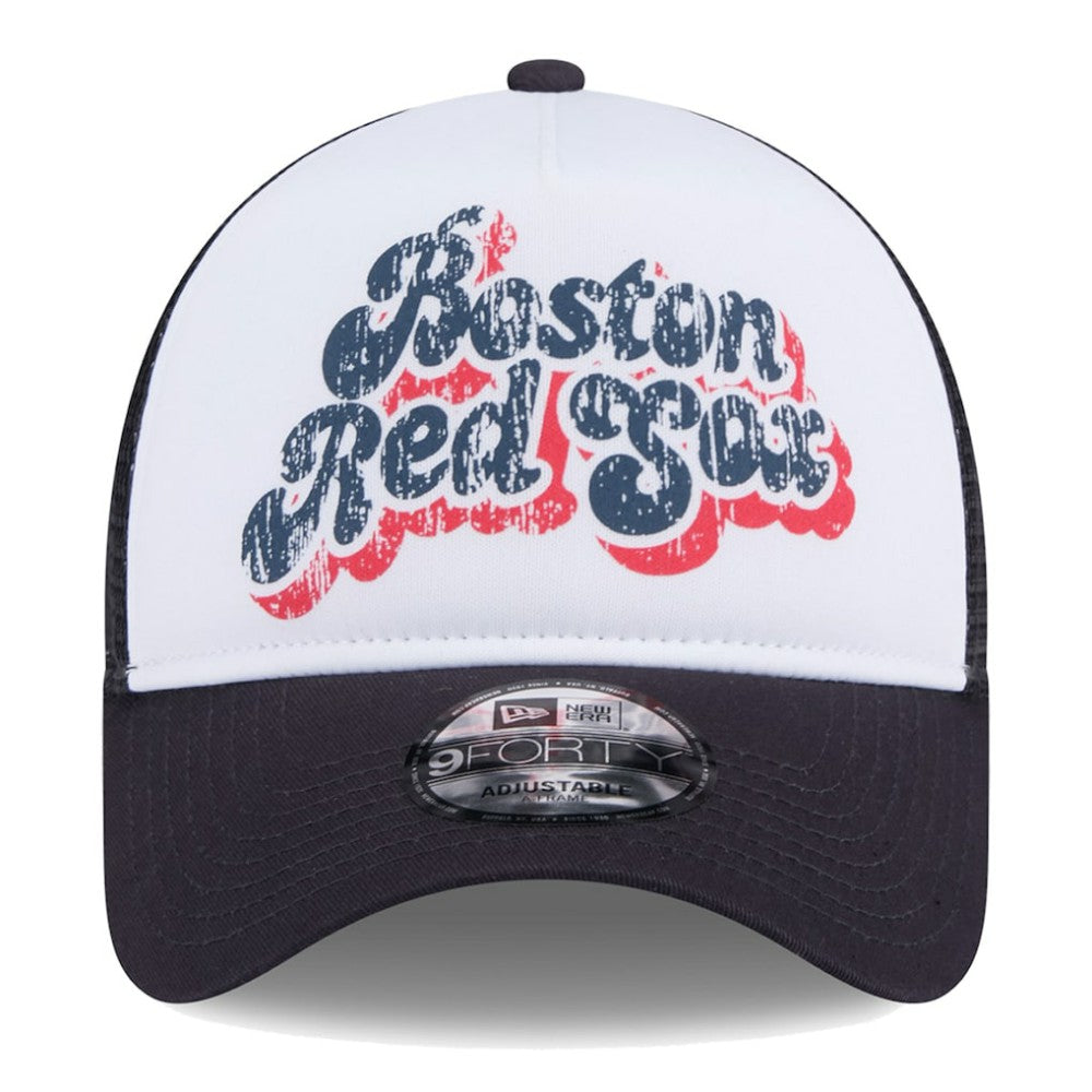 Boston Red Sox New Era Women's Throwback Team Foam Front A-Frame Trucker 9FORTY Adjustable Hat for sale