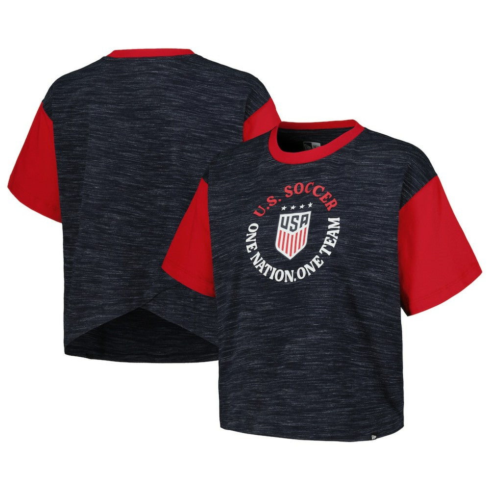New Era - USWNT 5th & Ocean by New Era Women's Athletic Cross Back Cropped T-Shirt - Navy