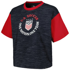 New Era - USWNT 5th & Ocean by New Era Women's Athletic Cross Back Cropped T-Shirt - Navy