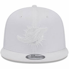 Miami Dolphins New Era Main White on White 9FIFTY Snapback Hat - NFL