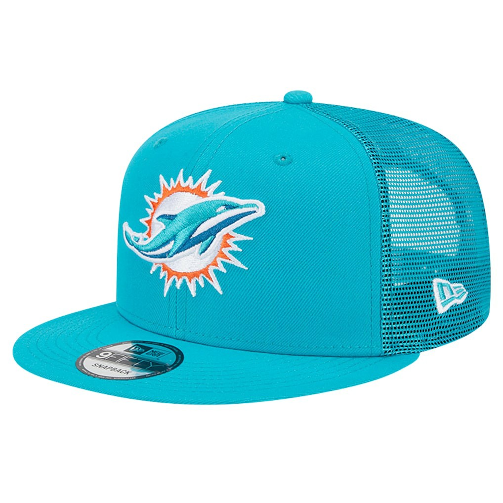 Miami Dolphins New Era Main Trucker 9FIFTY Snapback Hat - Aqua - NFL