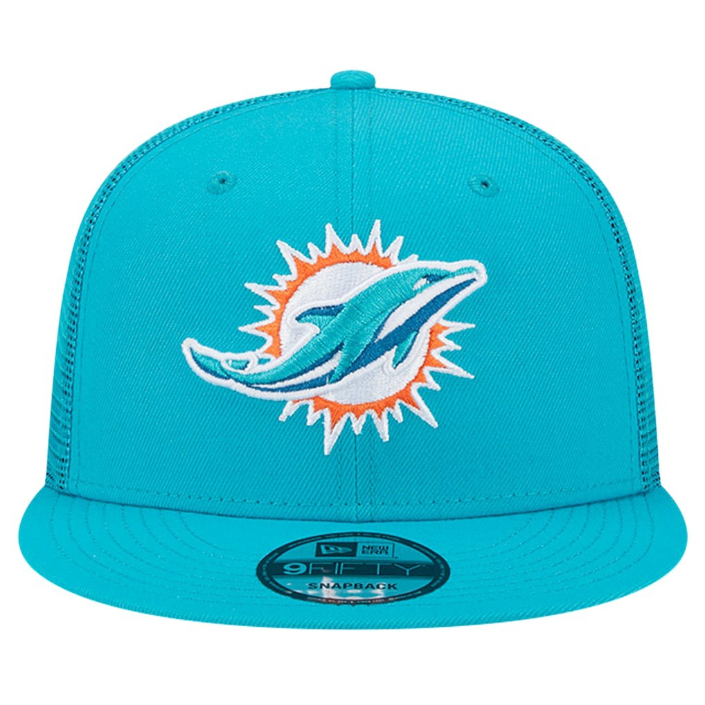 Miami Dolphins New Era Main Trucker 9FIFTY Snapback Hat - Aqua - NFL