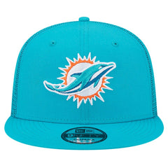 Miami Dolphins New Era Main Trucker 9FIFTY Snapback Hat - Aqua - NFL