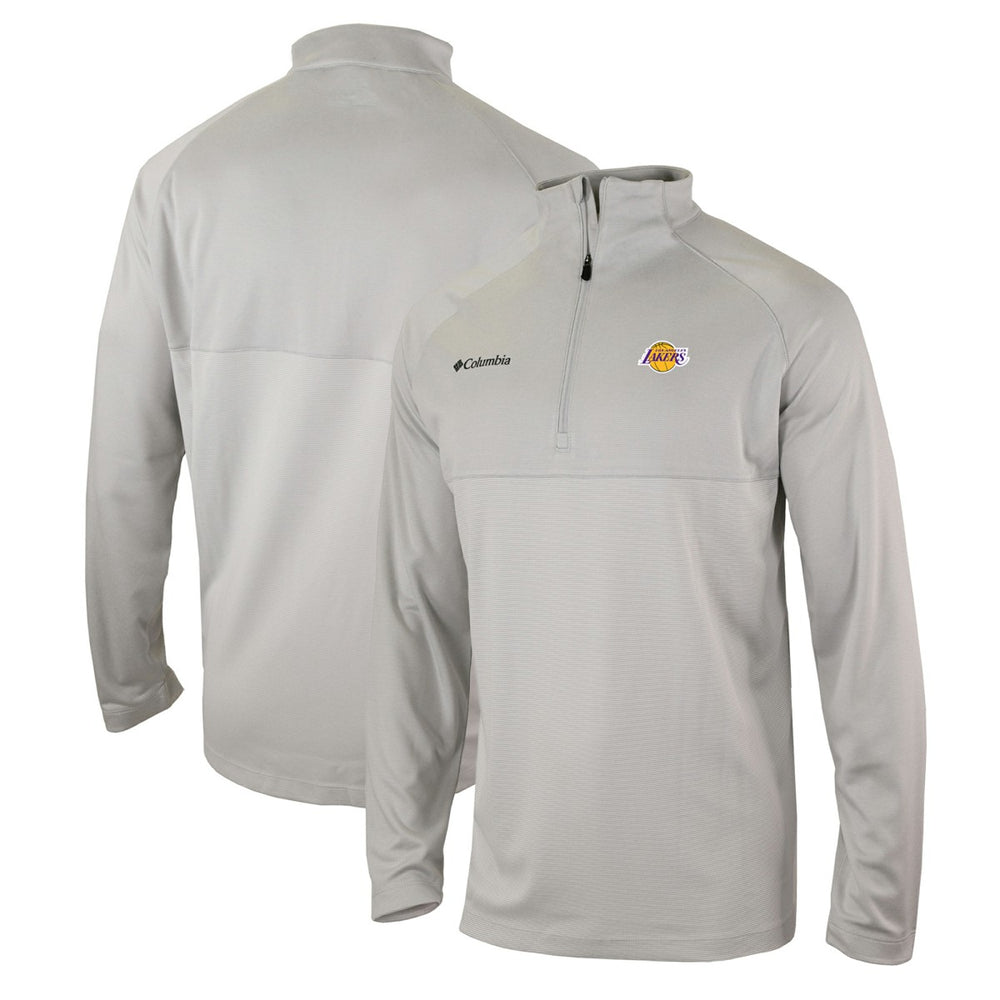 Columbia Los Angeles Lakers Omni-Wick Rockin' It Quarter-Zip Pullover Top Heather Gray