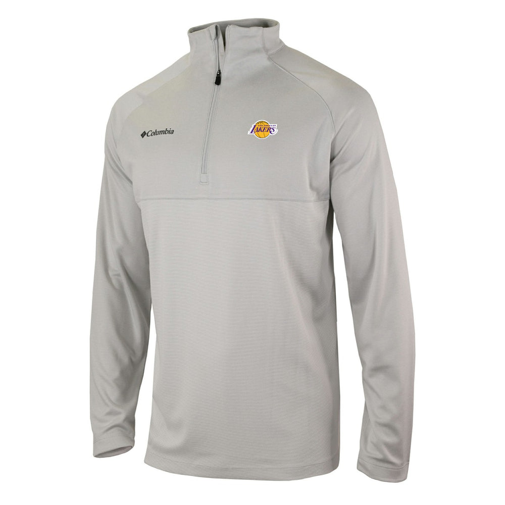 Columbia Los Angeles Lakers Omni-Wick Rockin' It Quarter-Zip Pullover Top Heather Gray
