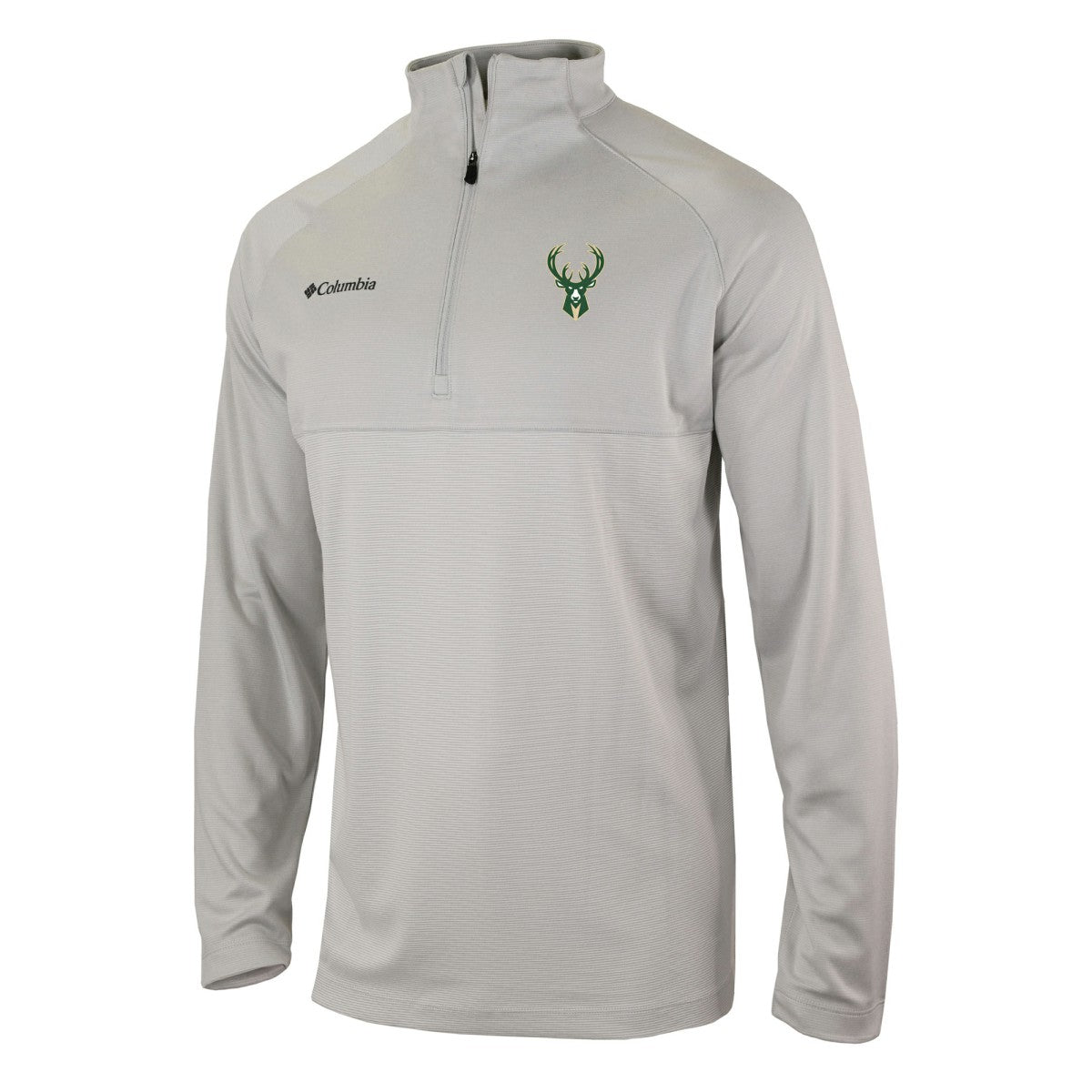 Columbia Milwaukee Bucks Omni-Wick Rockin' It Quarter-Zip Pullover Top Heather Gray