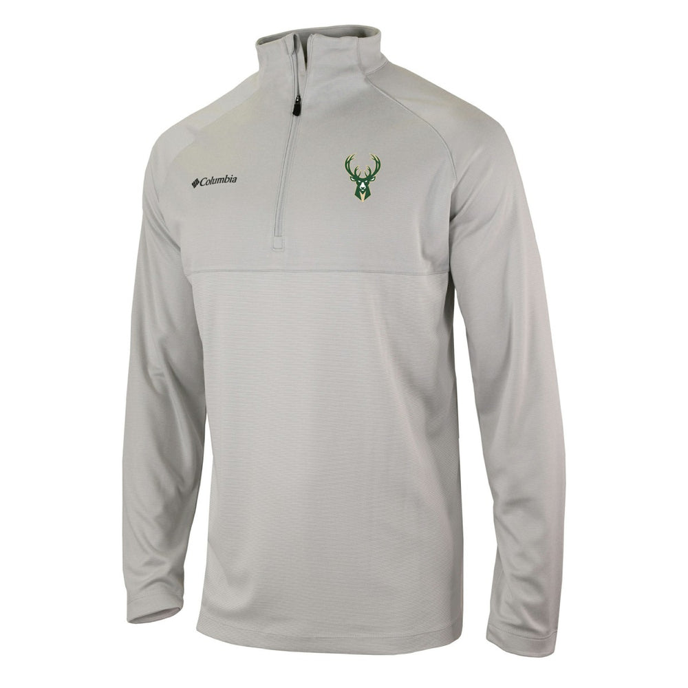 Columbia Milwaukee Bucks Omni-Wick Rockin' It Quarter-Zip Pullover Top Heather Gray