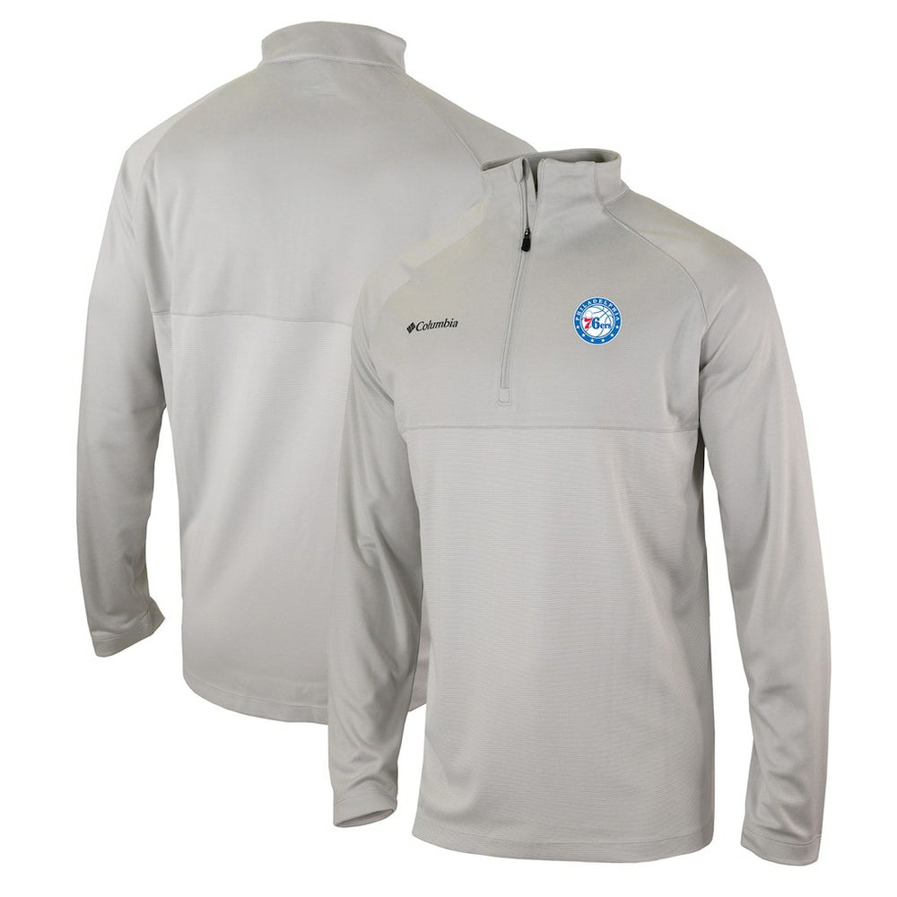 Columbia Philadelphia 76ers Omni-Wick Rockin' It Quarter-Zip Pullover Top Heather Gray