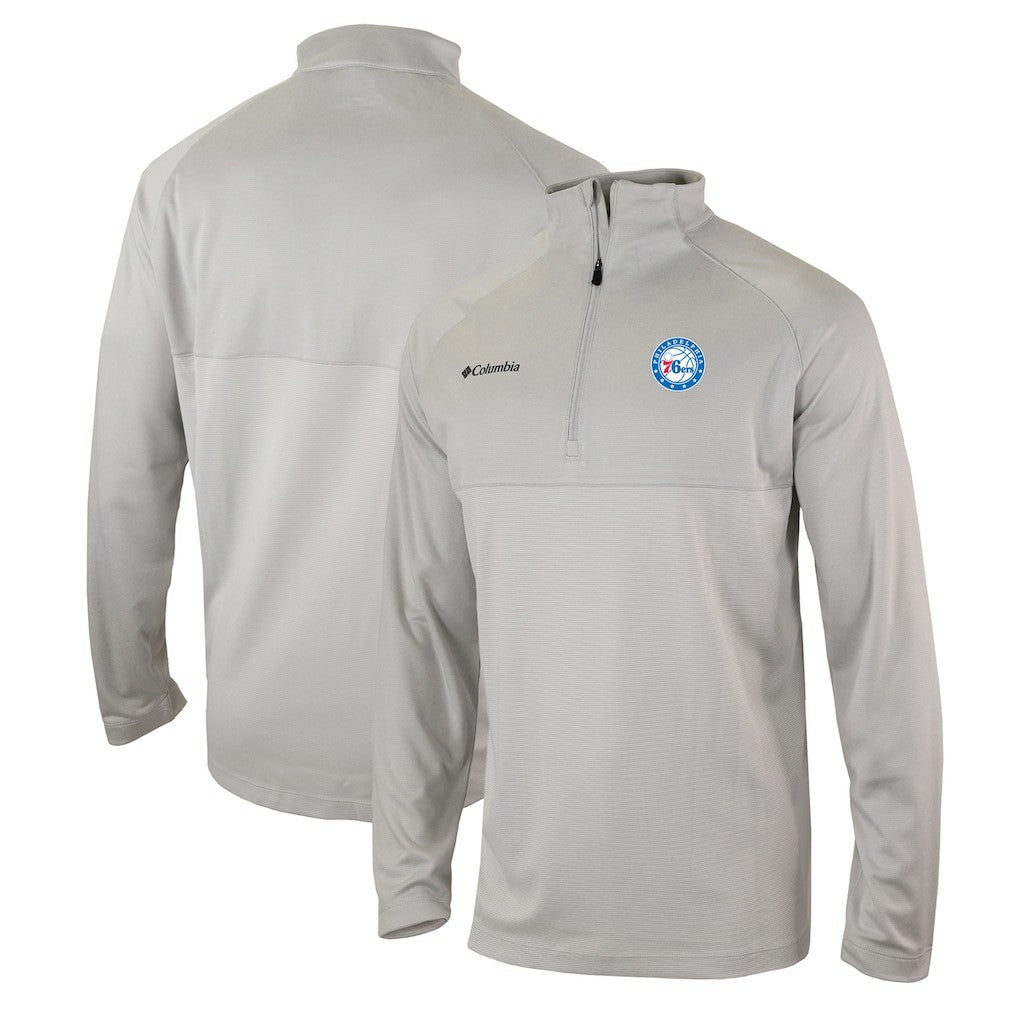 Columbia Philadelphia 76ers Omni-Wick Rockin' It Quarter-Zip Pullover Top Heather Gray