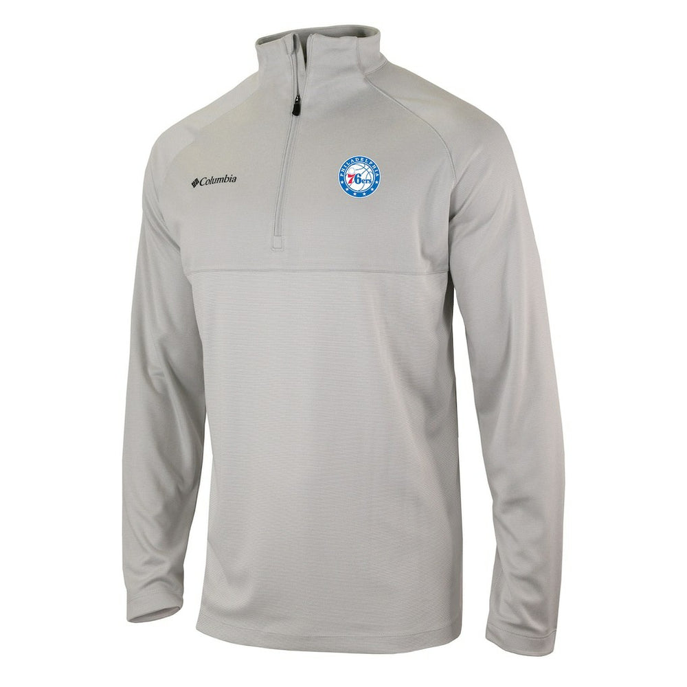 Columbia Philadelphia 76ers Omni-Wick Rockin' It Quarter-Zip Pullover Top Heather Gray