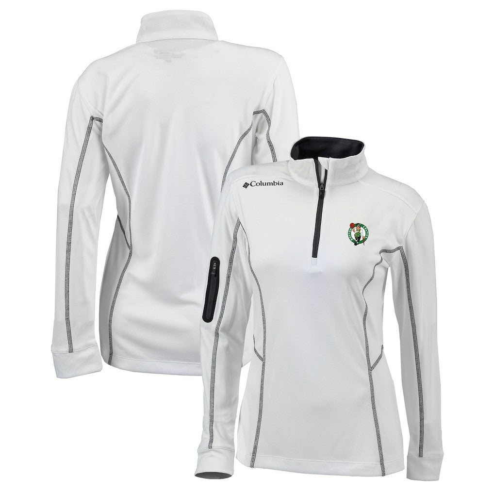 Columbia Boston Celtics Women's Omni-Wick Shotgun Quarter-Zip Pullover Top White
