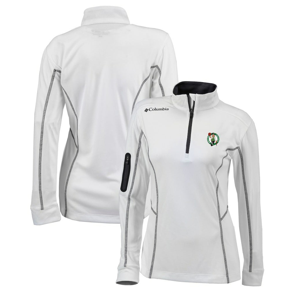 Columbia Boston Celtics Women's Omni-Wick Shotgun Quarter-Zip Pullover Top White