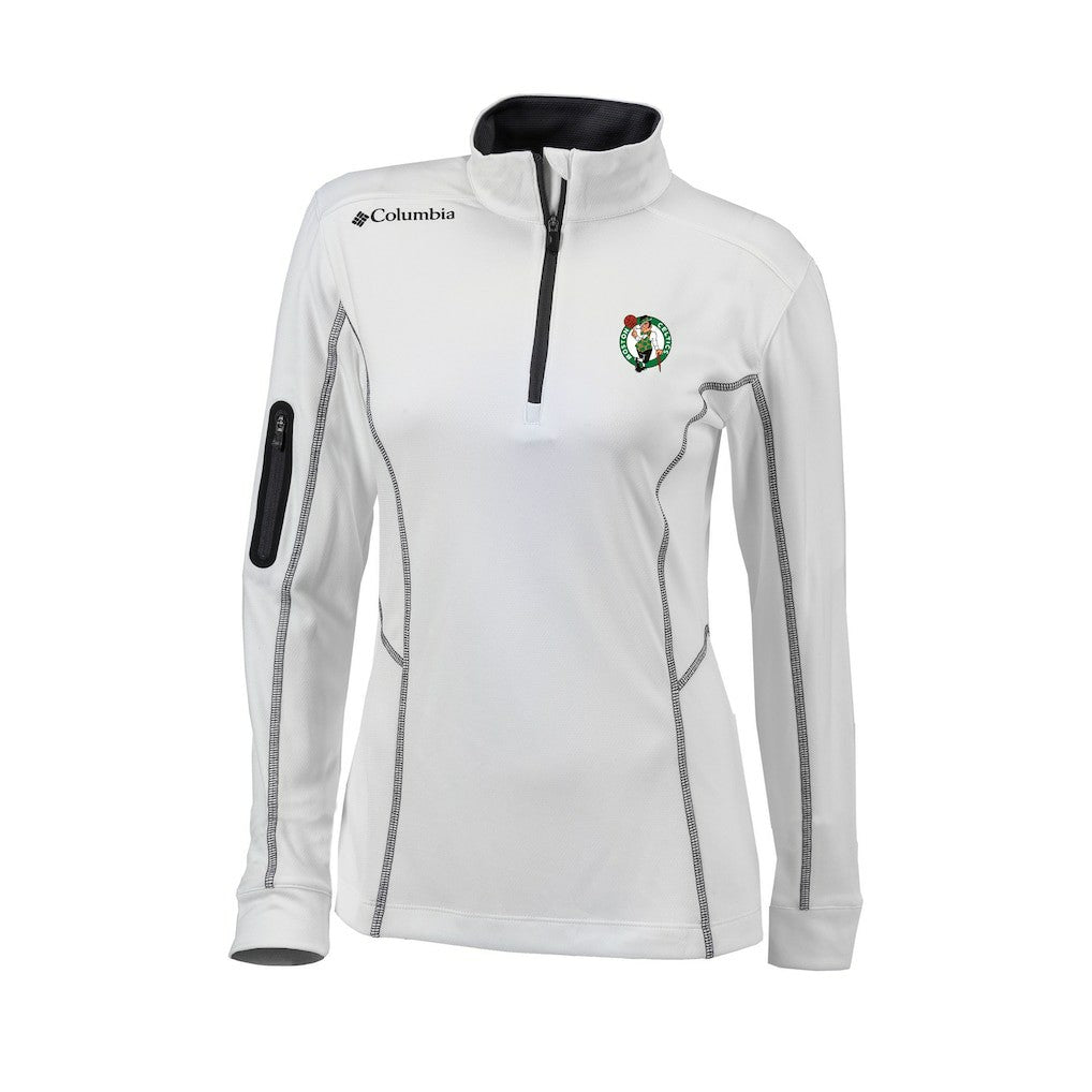 Columbia Boston Celtics Women's Omni-Wick Shotgun Quarter-Zip Pullover Top White