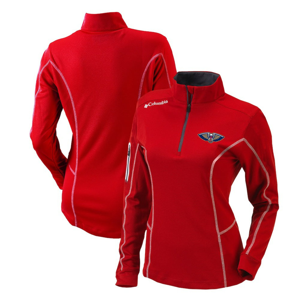 Columbia New Orleans Pelicans Women's Omni-Wick Shotgun Quarter-Zip Pullover Top Red