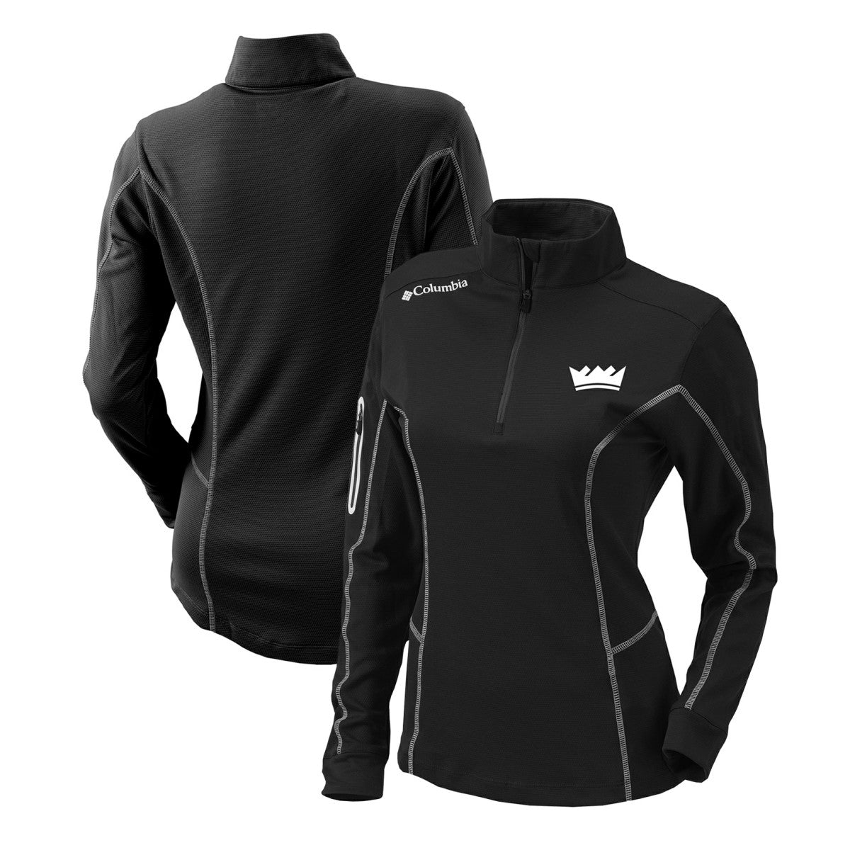 Columbia Sacramento Kings Women's Omni-Wick Shotgun Quarter-Zip Pullover Top Black