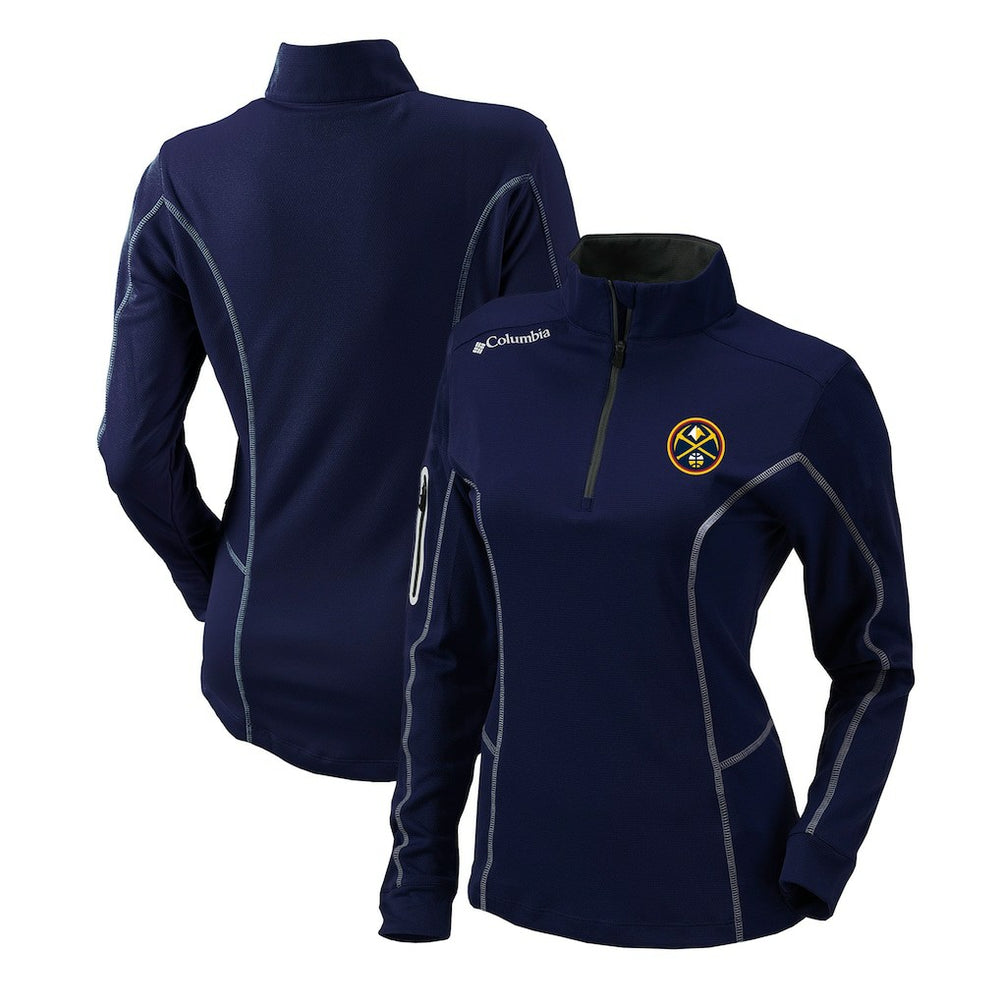 Columbia Denver Nuggets Women's Omni-Wick Shotgun Quarter-Zip Pullover Top Navy