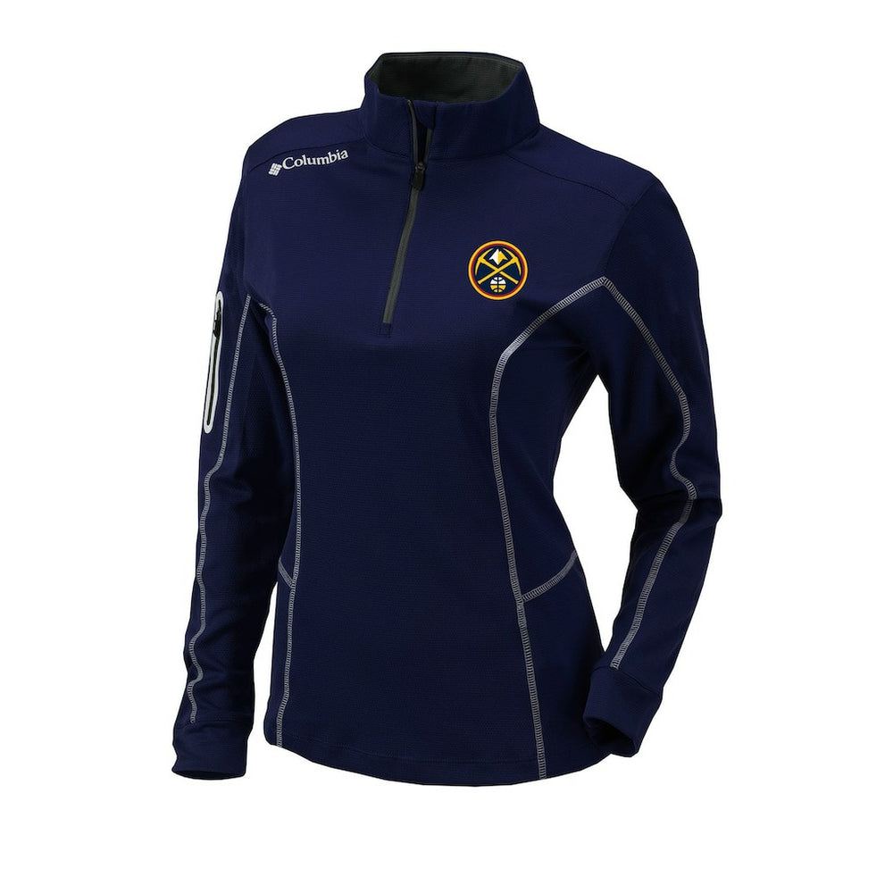 Columbia Denver Nuggets Women's Omni-Wick Shotgun Quarter-Zip Pullover Top Navy