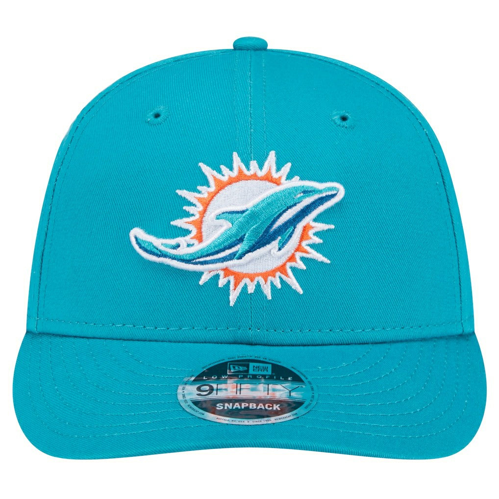 Miami Dolphins New Era Main Low Profile 9FIFTY Snapback Hat - Aqua - NFL