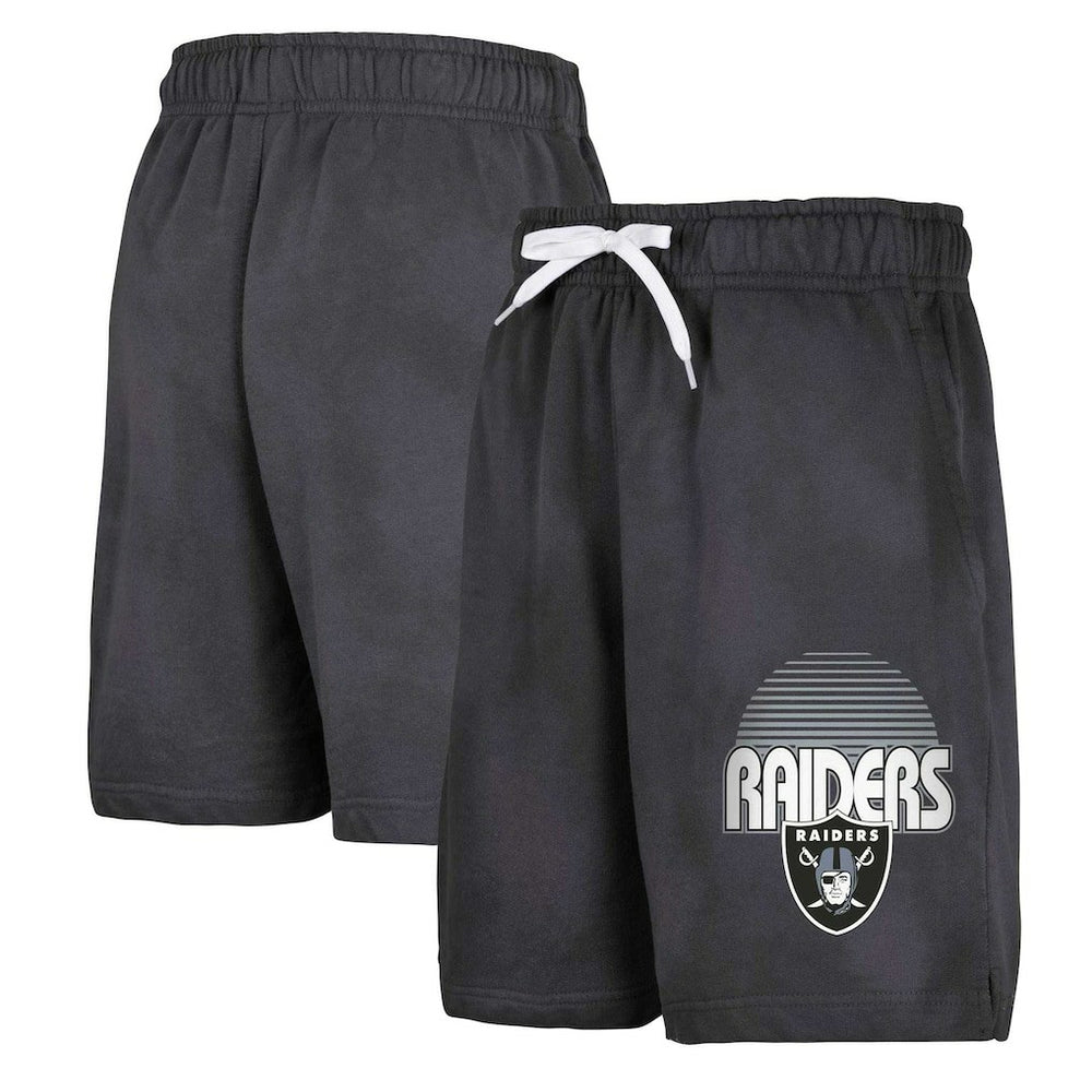 Las Vegas Raiders Youth Beach Bum Sun-Bleached French Terry Shorts - Black - NFL
