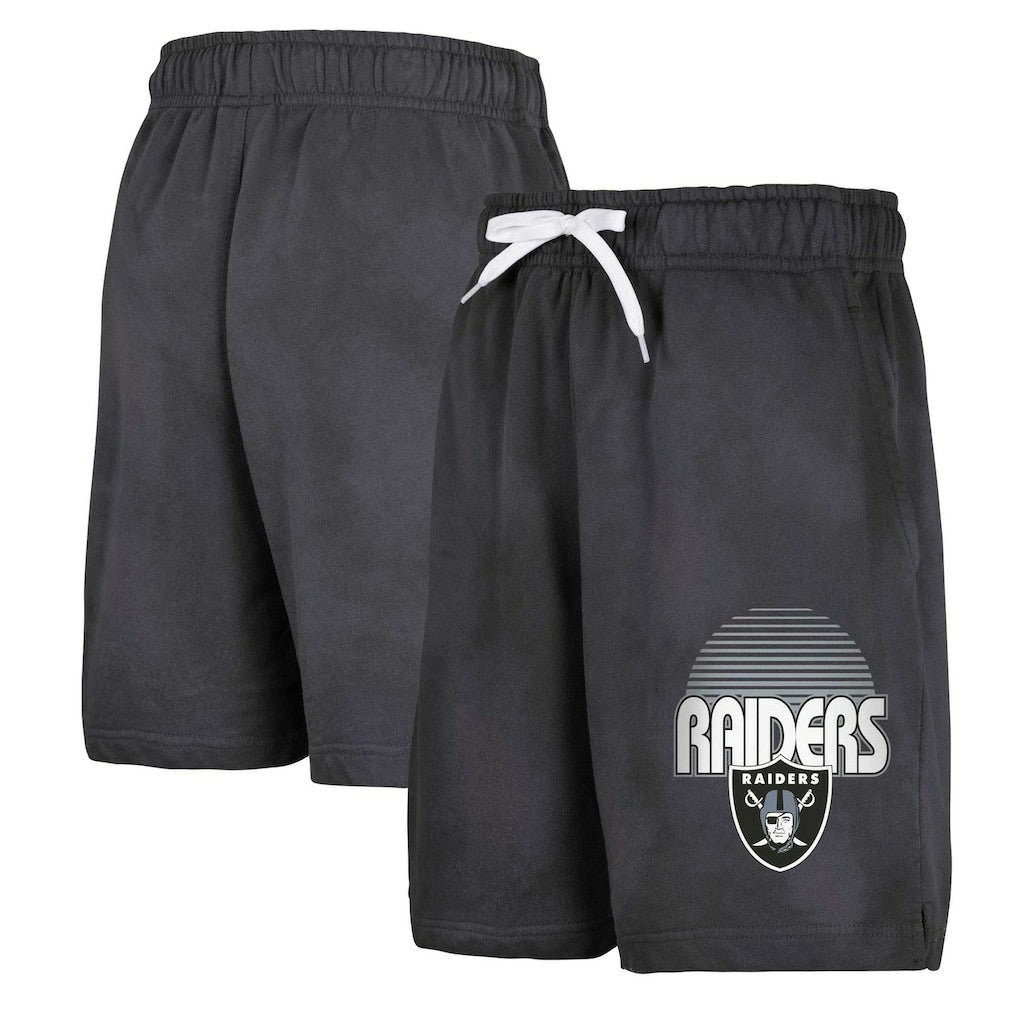 Las Vegas Raiders Youth Beach Bum Sun-Bleached French Terry Shorts - Black - NFL