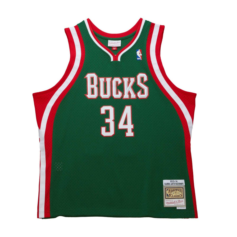 Mitchell & Ness Giannis Antetokounmpo Milwaukee Bucks 2013/14 Hardwood Classics Swingman Jersey Hunter Green