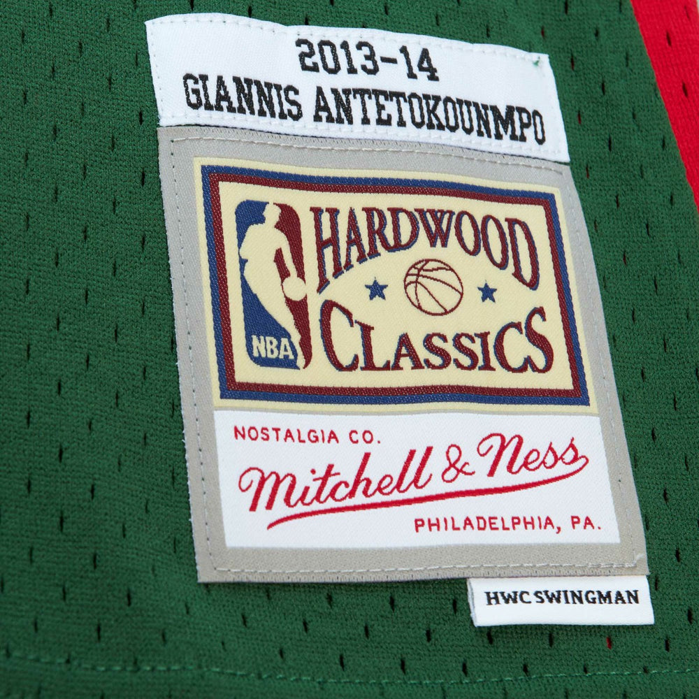 Mitchell & Ness Giannis Antetokounmpo Milwaukee Bucks 2013/14 Hardwood Classics Swingman Jersey Hunter Green