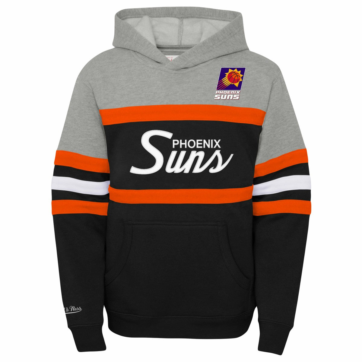Mitchell & Ness Phoenix Suns Youth Hardwood Classics Head Coach Pullover Hoodie Black/Heather Gray