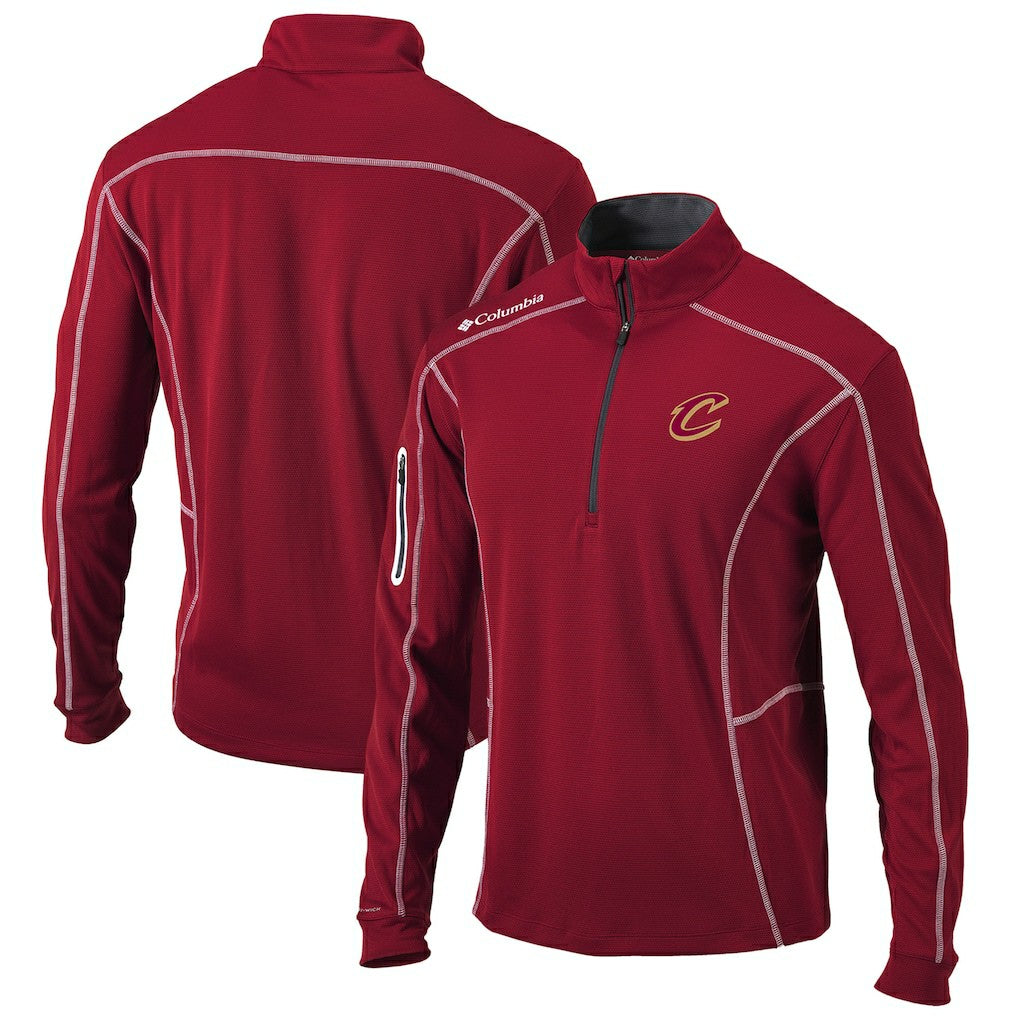 Columbia Cleveland Cavaliers Omni-Wick Shotgun Quarter-Zip Pullover Top Wine