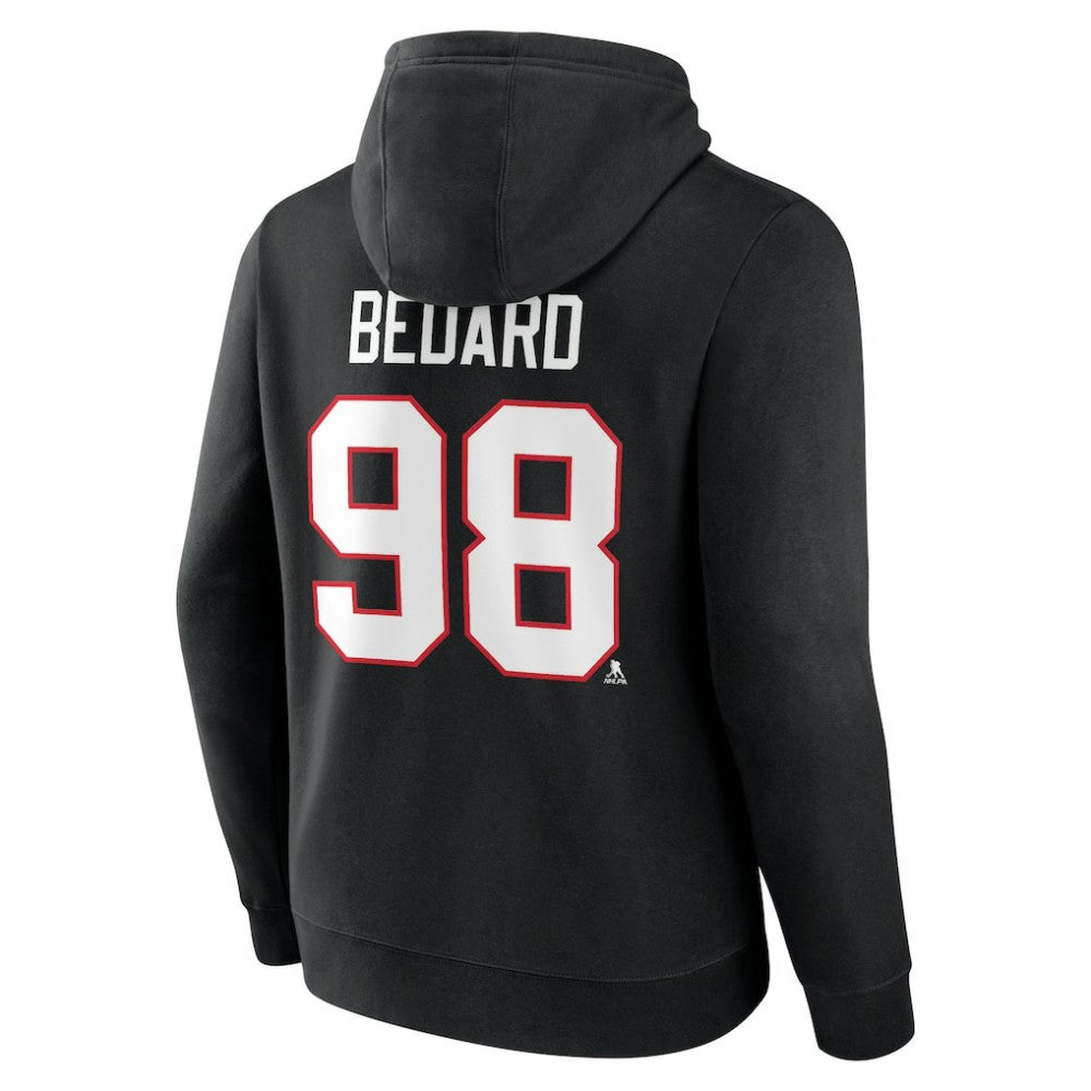 Connor Bedard Chicago Blackhawks Fanatics Authentic Stack Name & Number Tri-Blend Pullover Hoodie - Black | Fanatics discount