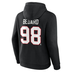 Connor Bedard Chicago Blackhawks Fanatics Authentic Stack Name & Number Tri-Blend Pullover Hoodie - Black | Fanatics discount