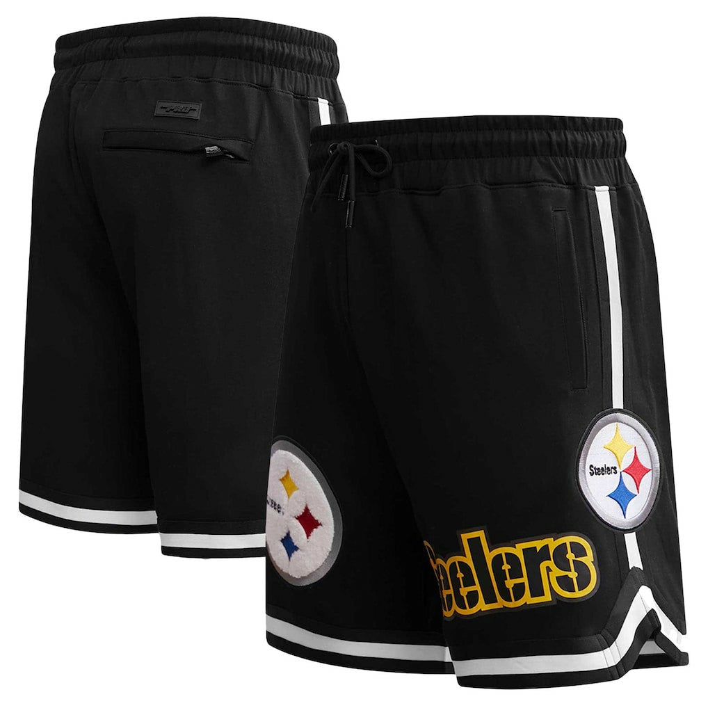 Pittsburgh Steelers Pro Standard Classic Chenille Shorts - Black - NFL