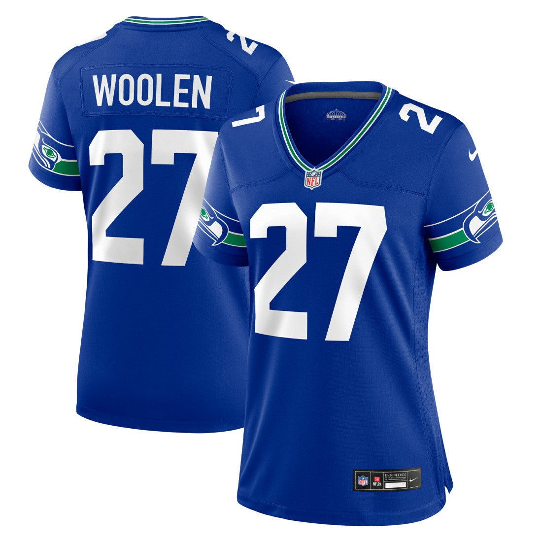 Tariq Woolen Seattle Seahawks Women's Throwback Player Game Jersey - Royal - Nike