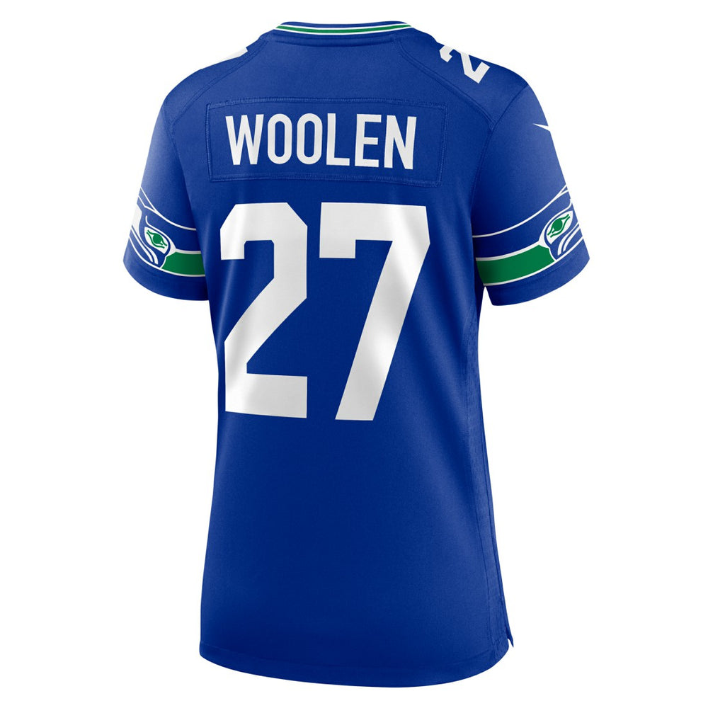 Tariq Woolen Seattle Seahawks Women's Throwback Player Game Jersey - Royal - Nike