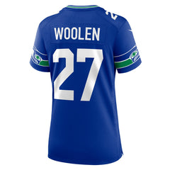 Tariq Woolen Seattle Seahawks Women's Throwback Player Game Jersey - Royal - Nike