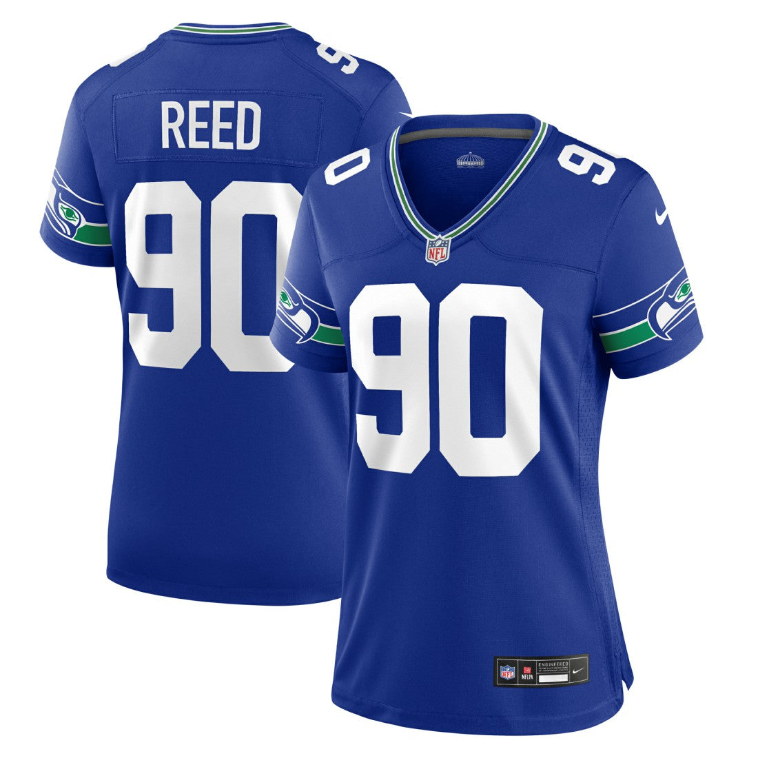 Jarran Reed Seattle Seahawks Women's Throwback Player Game Jersey - Royal - Nike