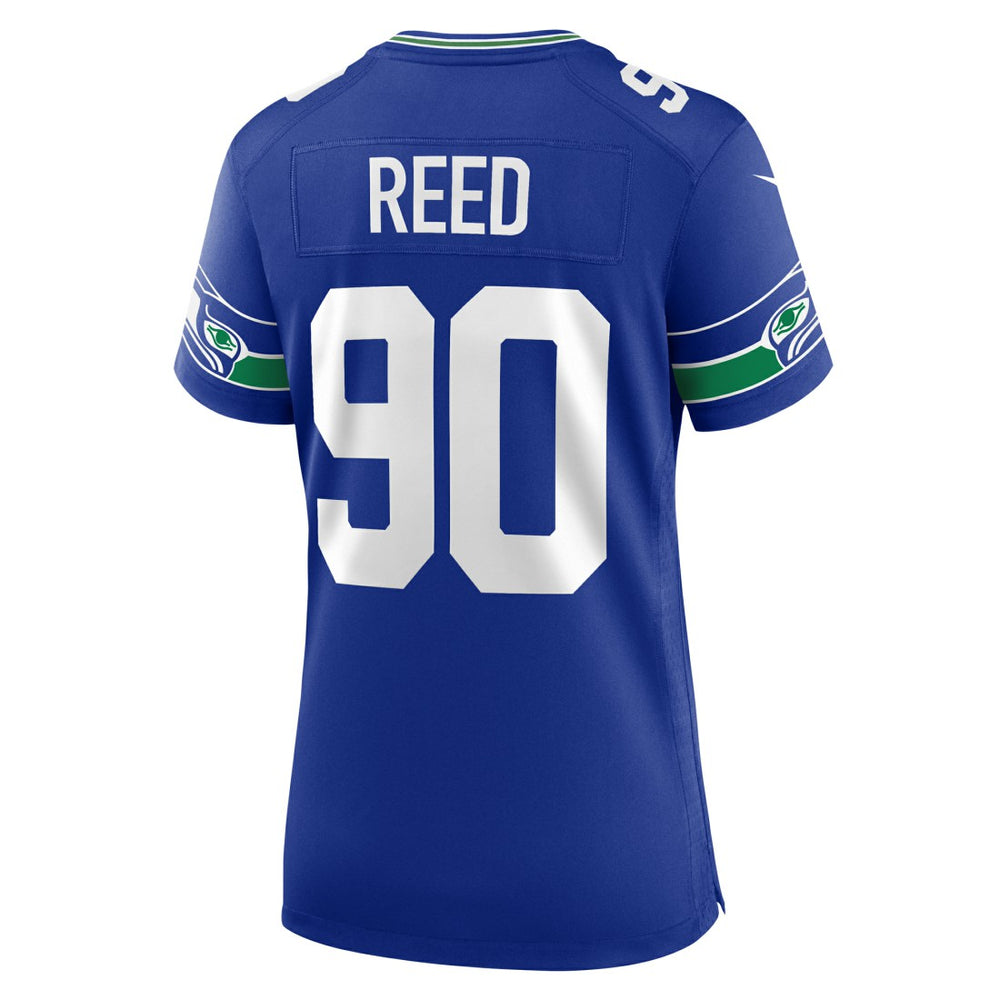 Jarran Reed Seattle Seahawks Women's Throwback Player Game Jersey - Royal - Nike