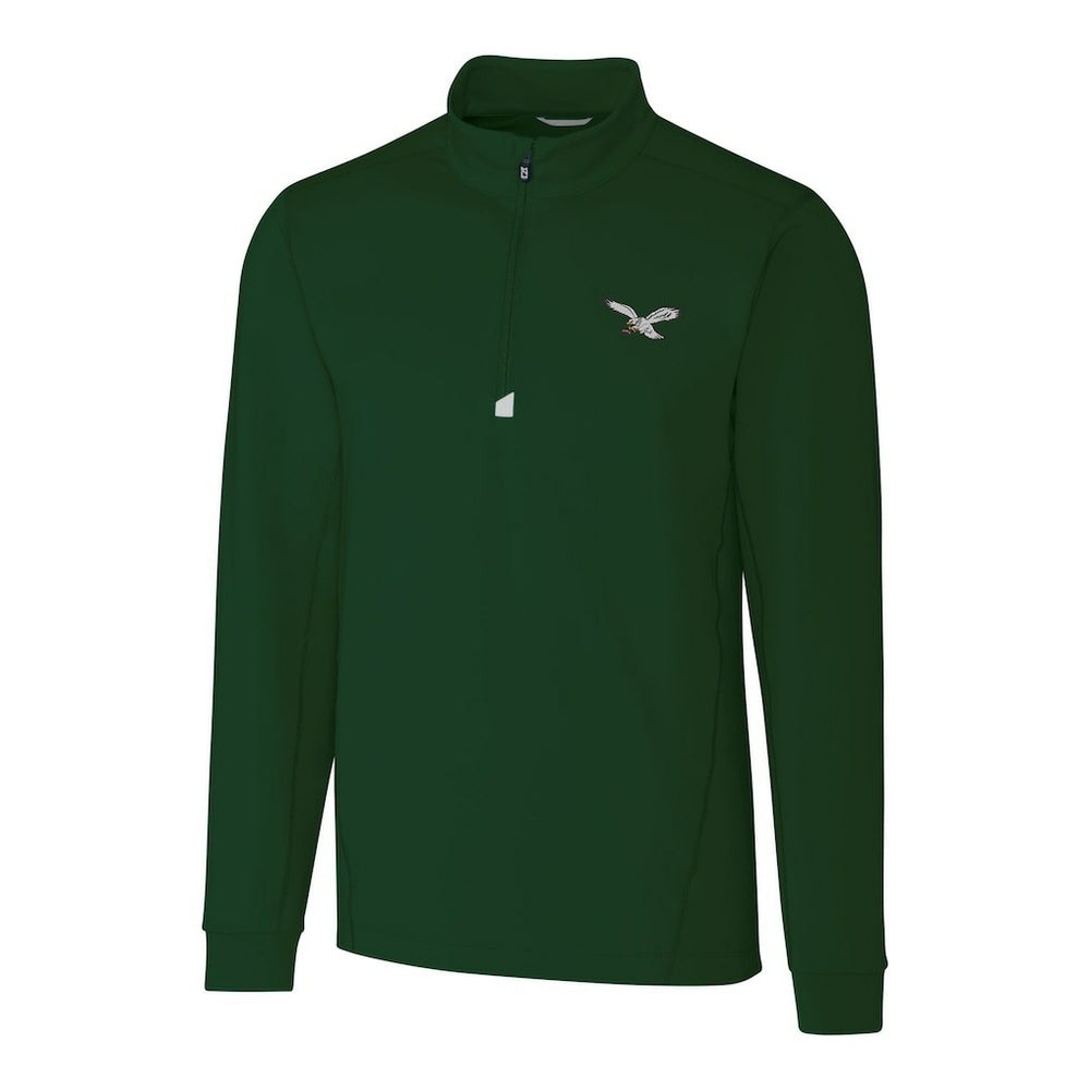 Philadelphia Eagles Cutter & Buck Traverse Stretch Quarter-Zip Pullover - Hunter Green - NFL