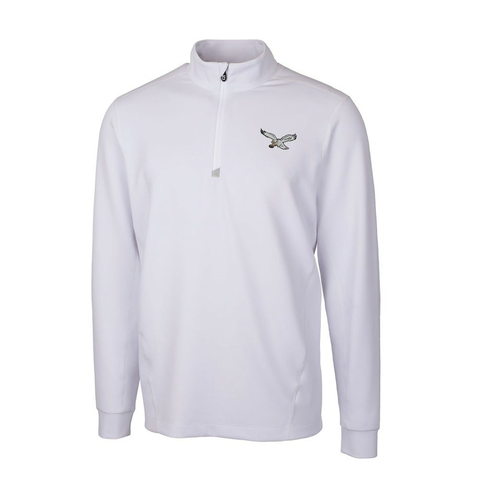 Philadelphia Eagles Cutter & Buck Traverse Stretch Quarter-Zip Pullover - White - NFL
