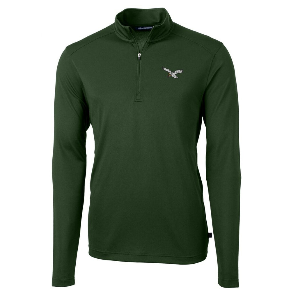 Philadelphia Eagles Cutter & Buck Virtue Eco Pique Recycled Quarter-Zip Pullover - Hunter Green - NFL