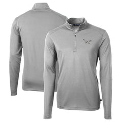 Philadelphia Eagles Cutter & Buck Virtue Eco Pique Recycled Quarter-Zip Pullover - Silver - NFL
