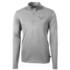 Philadelphia Eagles Cutter & Buck Virtue Eco Pique Recycled Quarter-Zip Pullover - Silver - NFL