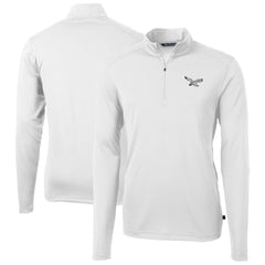 Philadelphia Eagles Cutter & Buck Virtue Eco Pique Recycled Quarter-Zip Pullover - White - NFL
