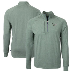 Philadelphia Eagles Cutter & Buck Adapt Eco Knit Heathered Recycled Quarter-Zip Pullover - Heather Green - NFL