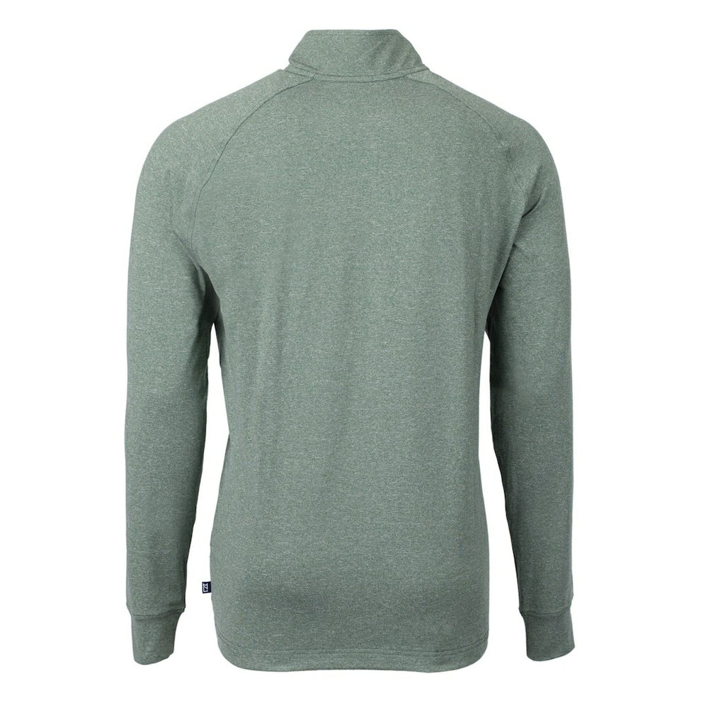 Philadelphia Eagles Cutter & Buck Adapt Eco Knit Heathered Recycled Quarter-Zip Pullover - Heather Green - NFL