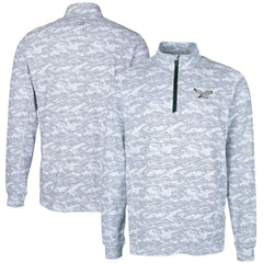 Philadelphia Eagles Cutter & Buck Traverse Camo Print Stretch Quarter-Zip Pullover - Charcoal - NFL